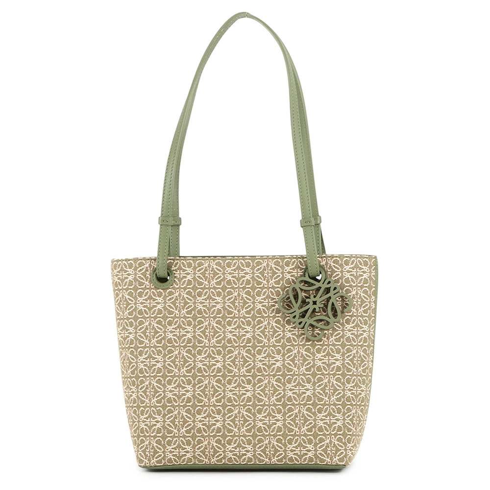 Loewe Anagram Square Tote Bag Canvas Leather White
